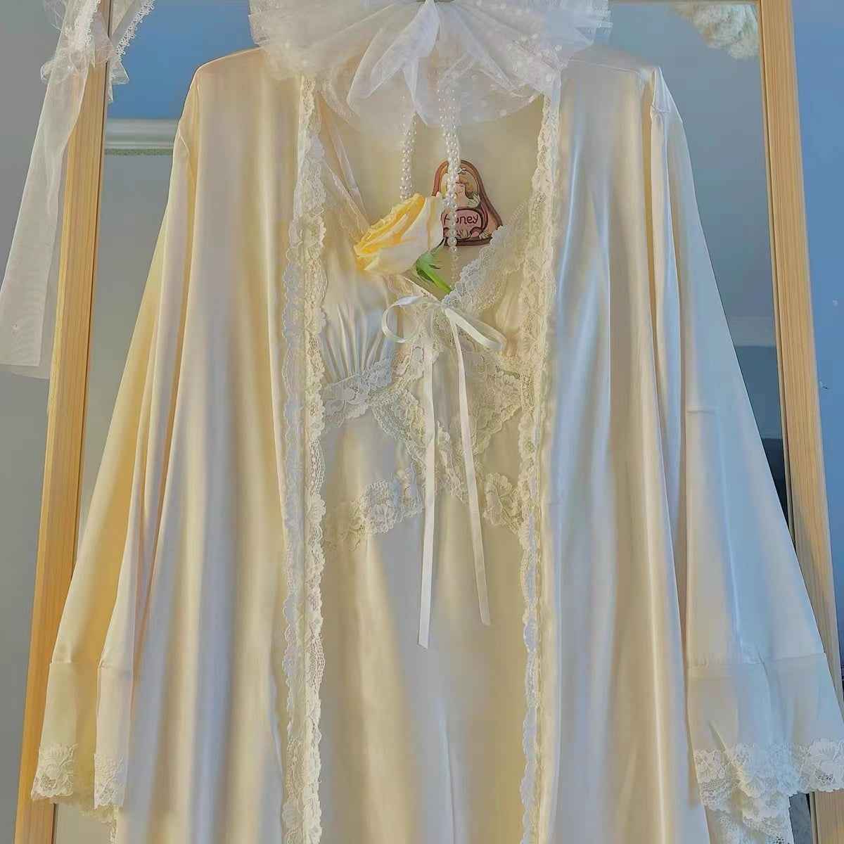 Autumn French Vintage Lace Lace Sexy Nightgown