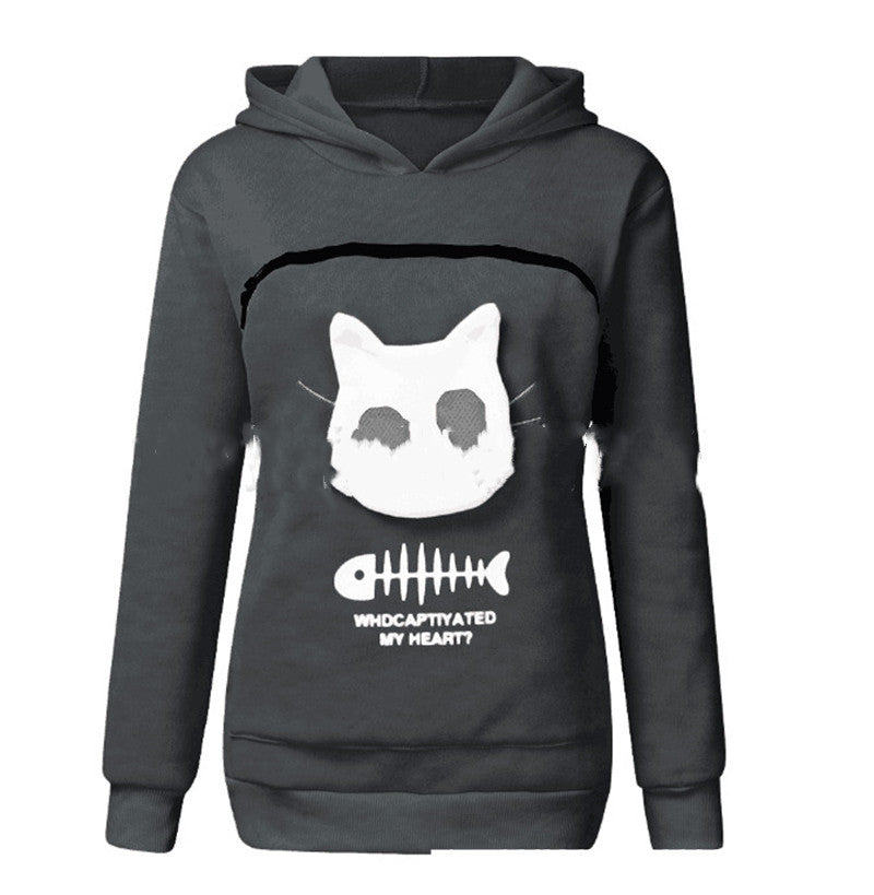 Women Hoodie Sweatshirt that can carry pets(cats) - Velerat