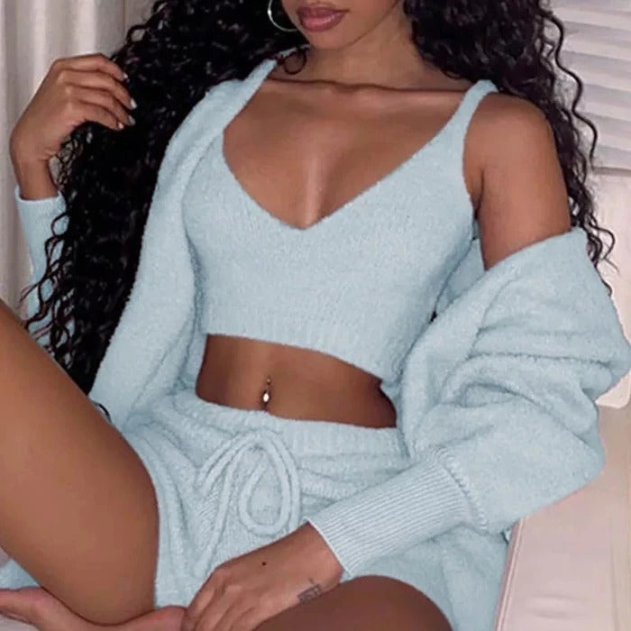 3 piece pajama and loungewear set USA - Velerat