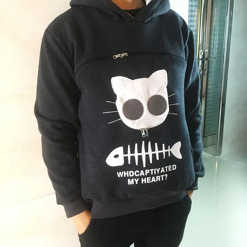 Women Hoodie Sweatshirt that can carry pets(cats) - Velerat