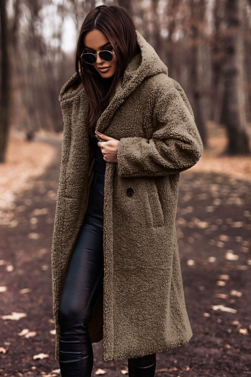 Autumn Winter Fashion Elegant Long Coat Woman Plush Warm - Velerat