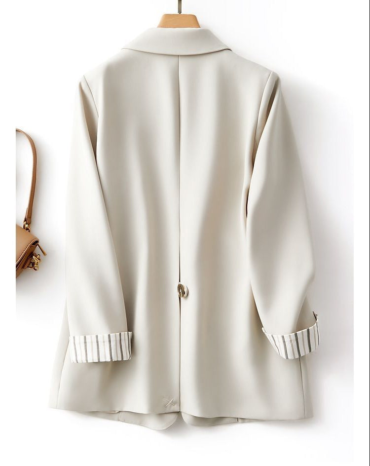 Solid Color Suit Coat Advanced Design Stripes - Velerat