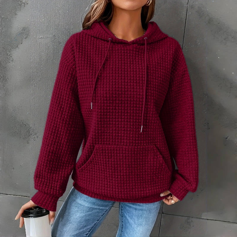Women's Loose Fitting Hooded Long Sleeved Sweatshirt - Velerat