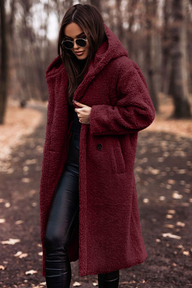 Autumn Winter Fashion Elegant Long Coat Woman Plush Warm - Velerat