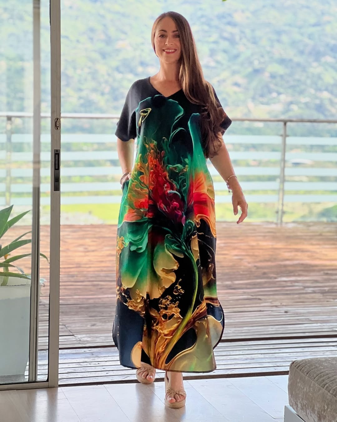 European And American Printing Dress Loose - Velerat