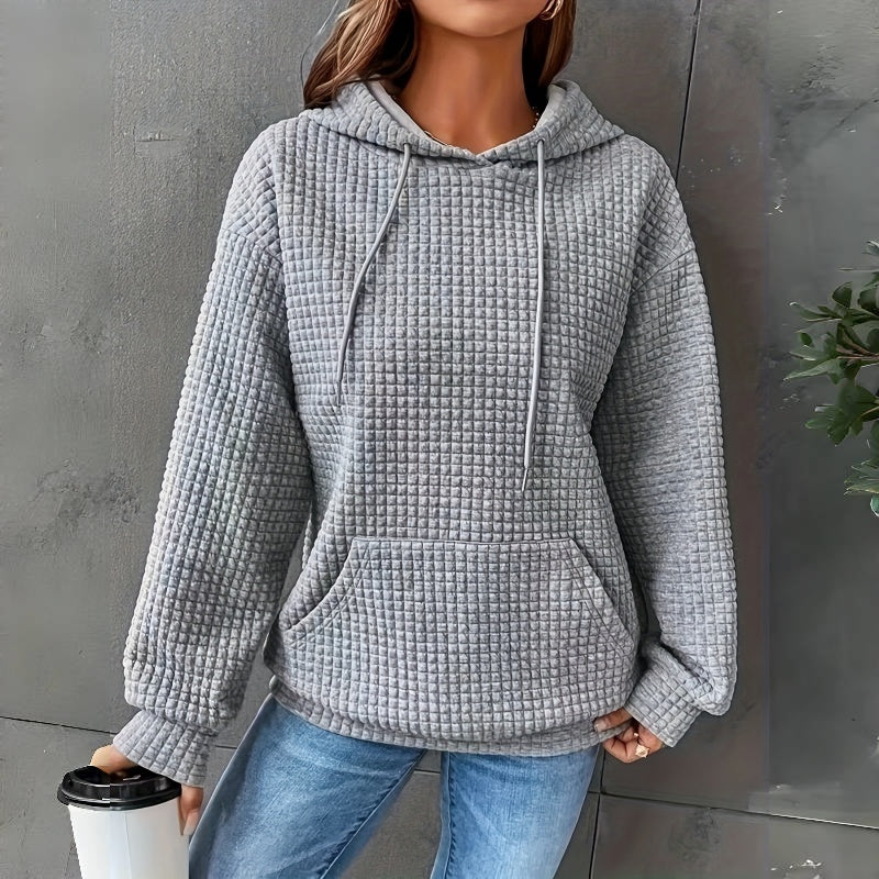 Women's Loose Fitting Hooded Long Sleeved Sweatshirt - Velerat