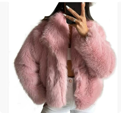 Winter Plush Coat Fashion Warm Thicken Tops Womens Clothing - Velerat