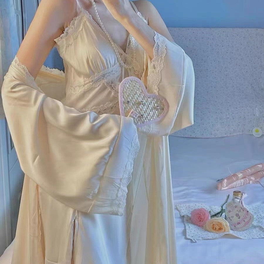 Autumn French Vintage Lace Lace Sexy Nightgown - Velerat