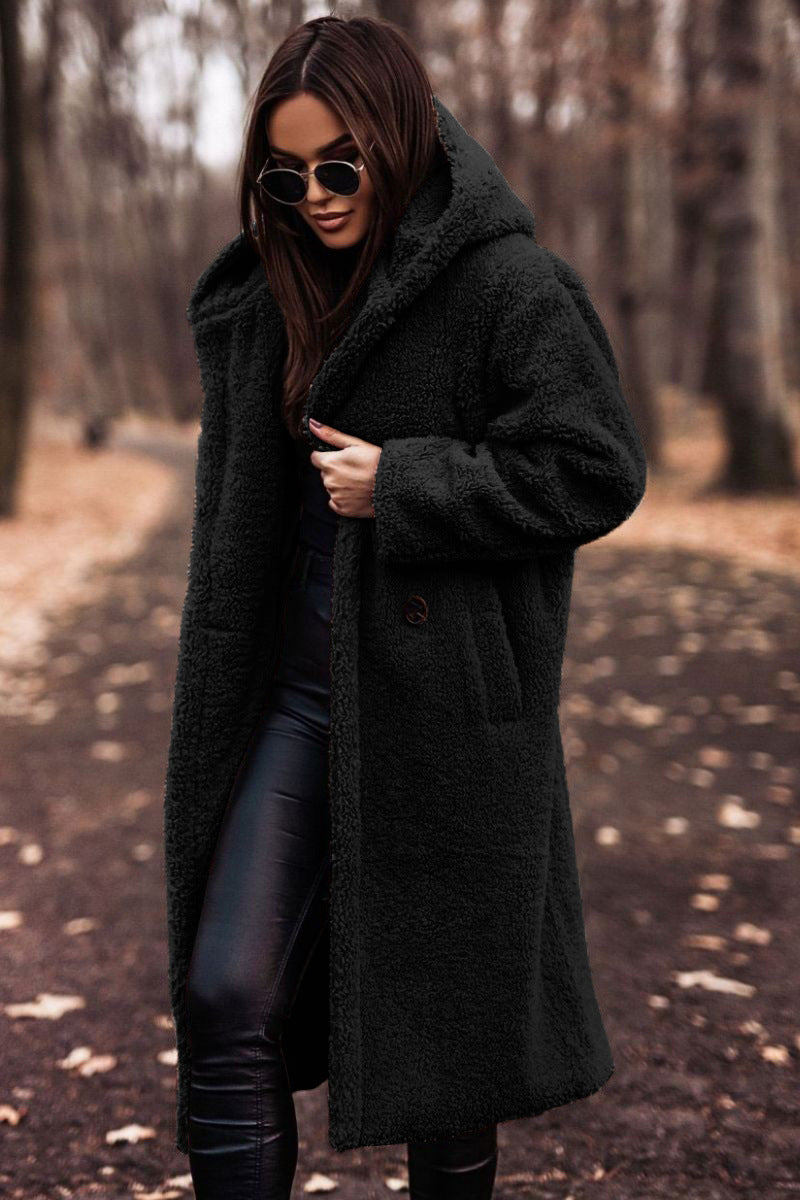 Autumn Winter Fashion Elegant Long Coat Woman Plush Warm - Velerat