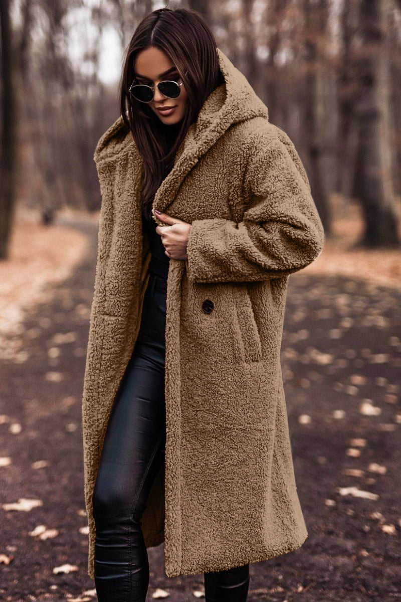 Autumn Winter Fashion Elegant Long Coat Woman Plush Warm - Velerat