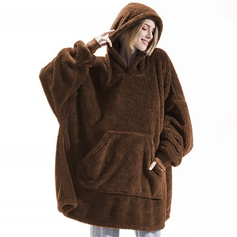 Winter Hoodie Sweatshirt With Big Pocket Women Hooded Tops Clothes - Velerat