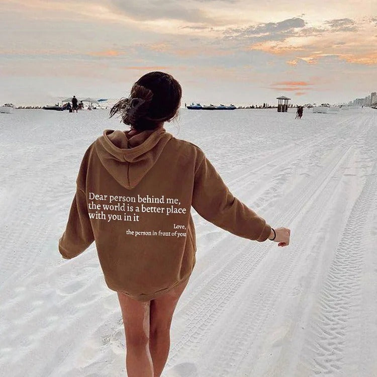 Women's Plush Letter Printed Hoodie Unisex Trendy Hoodie - Velerat