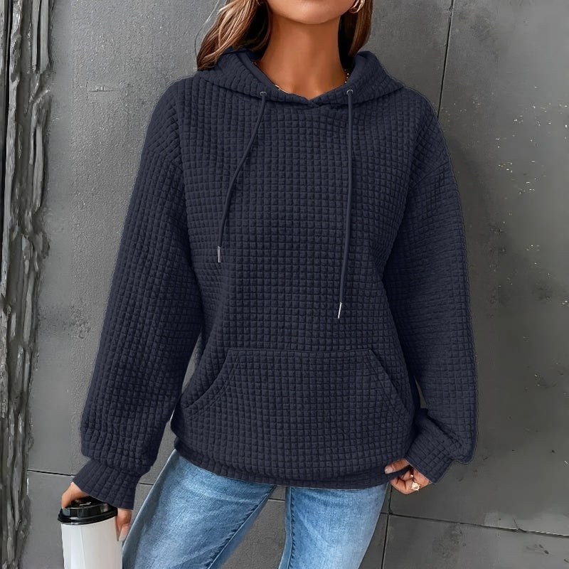 Women's Loose Fitting Hooded Long Sleeved Sweatshirt - Velerat