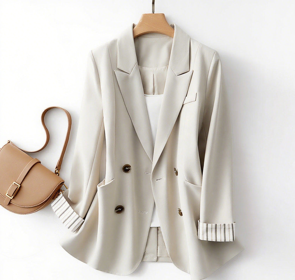 Solid Color Suit Coat Advanced Design Stripes - Velerat