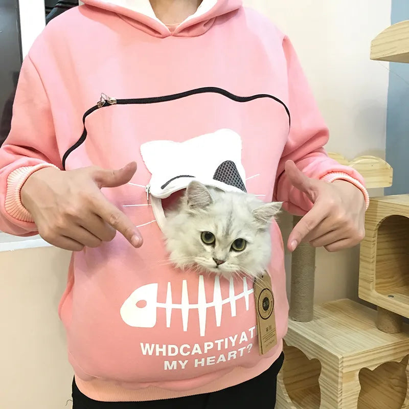 Women Hoodie Sweatshirt that can carry pets(cats) - Velerat