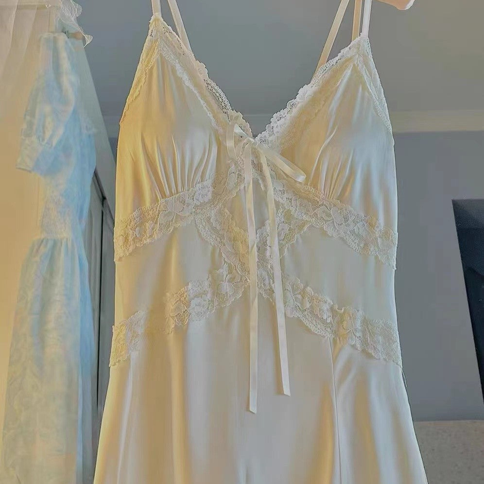 Autumn French Vintage Lace Lace Sexy Nightgown - Velerat