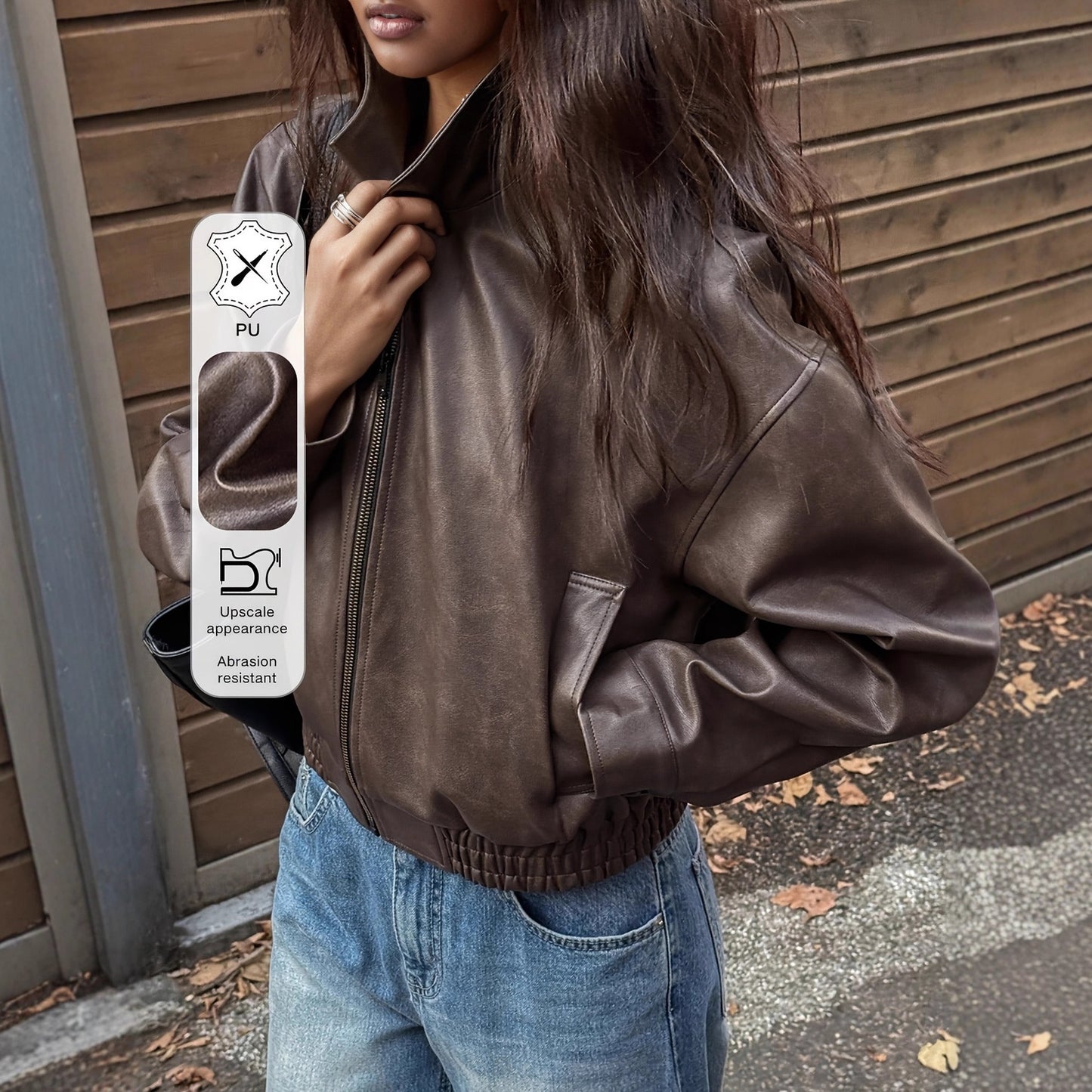 Leather Retro Jacket Long-sleeved Leather Coat - Velerat
