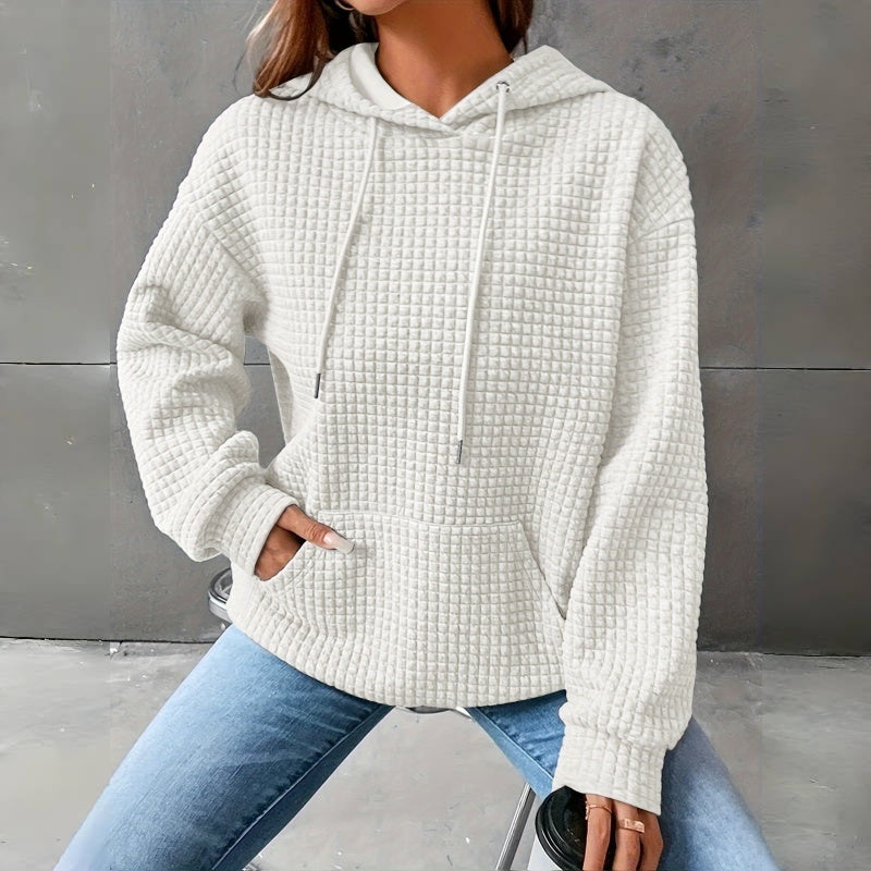 Women's Loose Fitting Hooded Long Sleeved Sweatshirt - Velerat