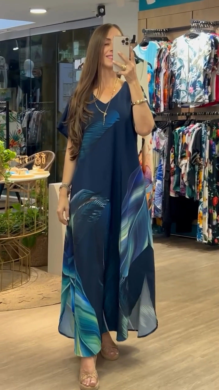 European And American Printing Dress Loose - Velerat