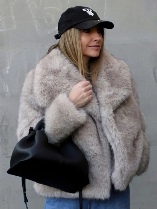Winter Plush Coat Fashion Warm Thicken Tops Womens Clothing - Velerat