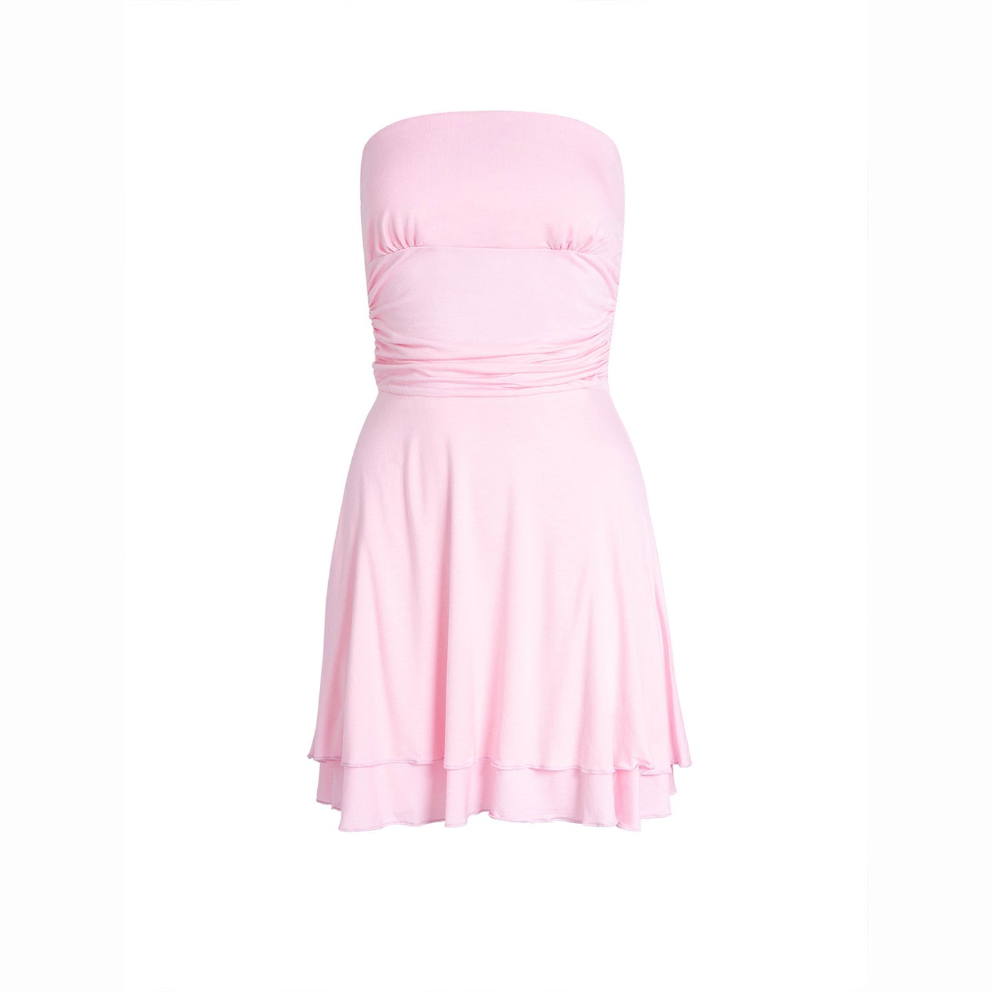 Y2K Tube-top Short Dress Summer Sexy Pleated Tight Dresses For Womens Clothing - Velerat