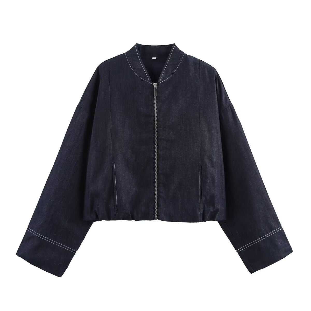 Denim Pilot Jacket Wide Pleated Denim Skirted Leggings - Velerat