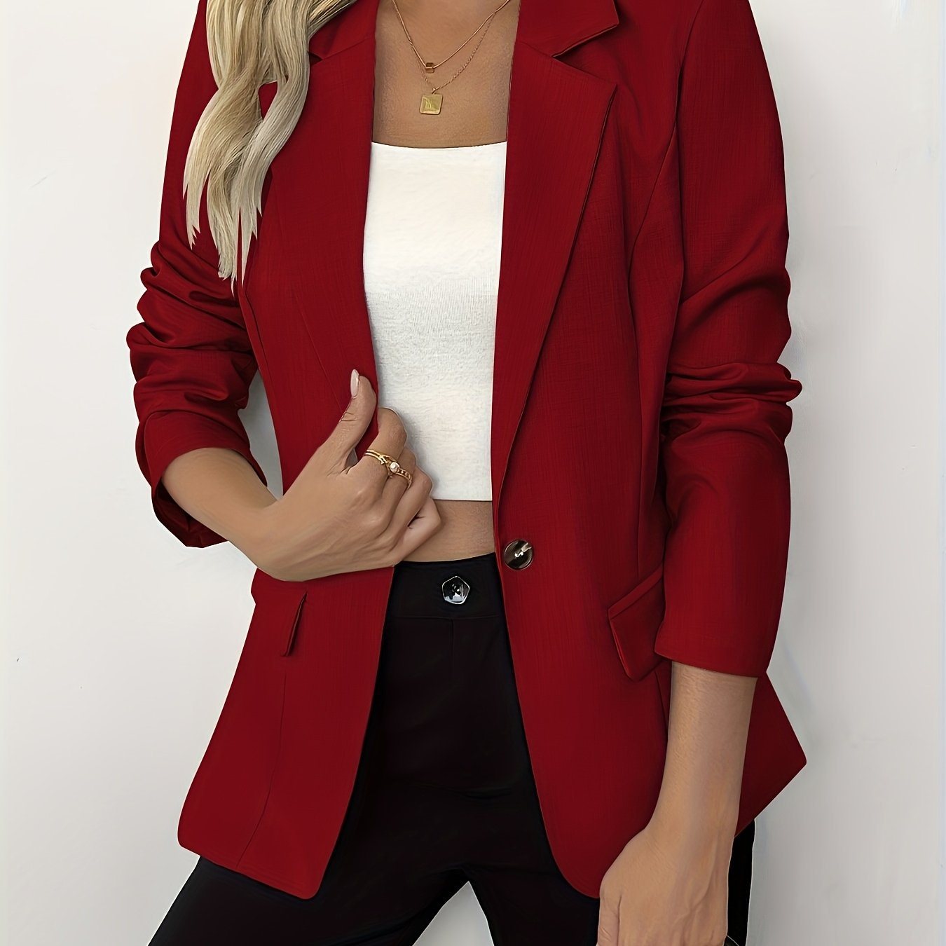 Women's Solid Color Casual Slim Fit Jacket - Velerat