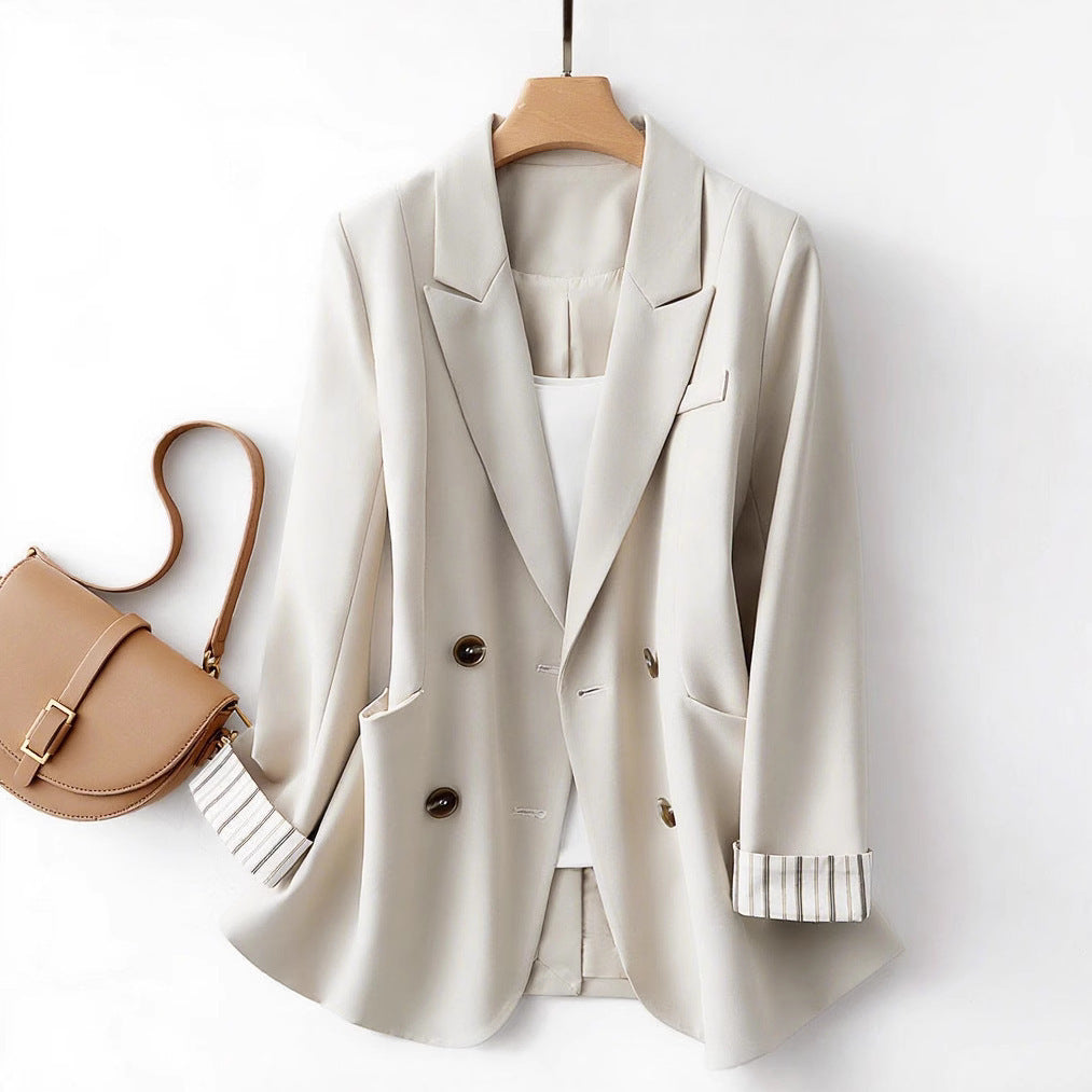 Solid Color Suit Coat Advanced Design Stripes - Velerat