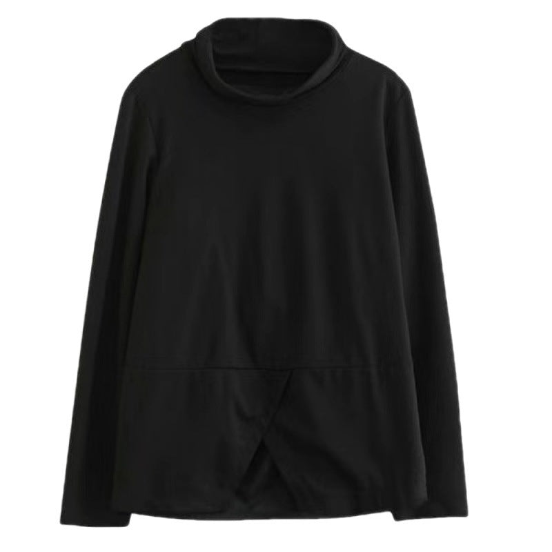 Black V-Neck Slim Fit Long Sleeve Top for Women” - Velerat