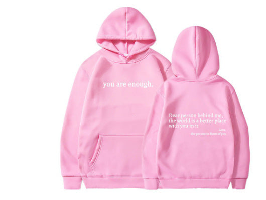 Women's Plush Letter Printed Hoodie Unisex Trendy Hoodie - Velerat