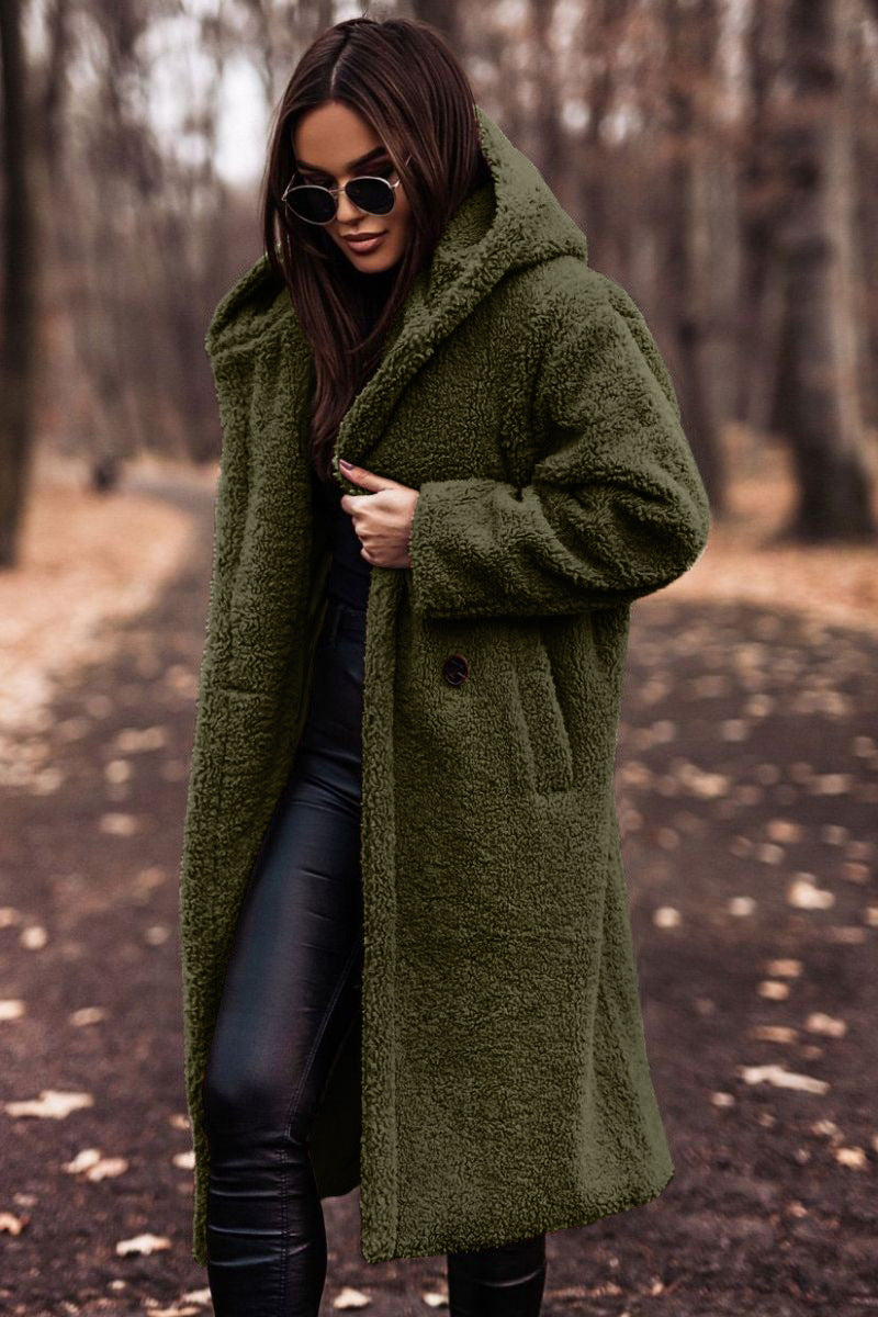 Autumn Winter Fashion Elegant Long Coat Woman Plush Warm - Velerat