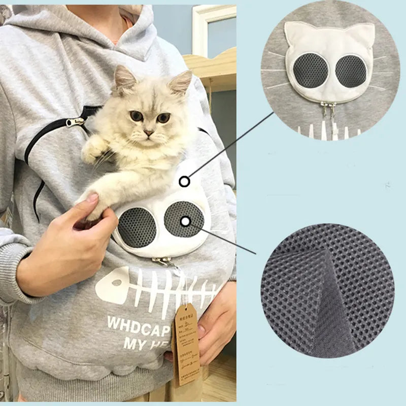 Women Hoodie Sweatshirt that can carry pets(cats) - Velerat