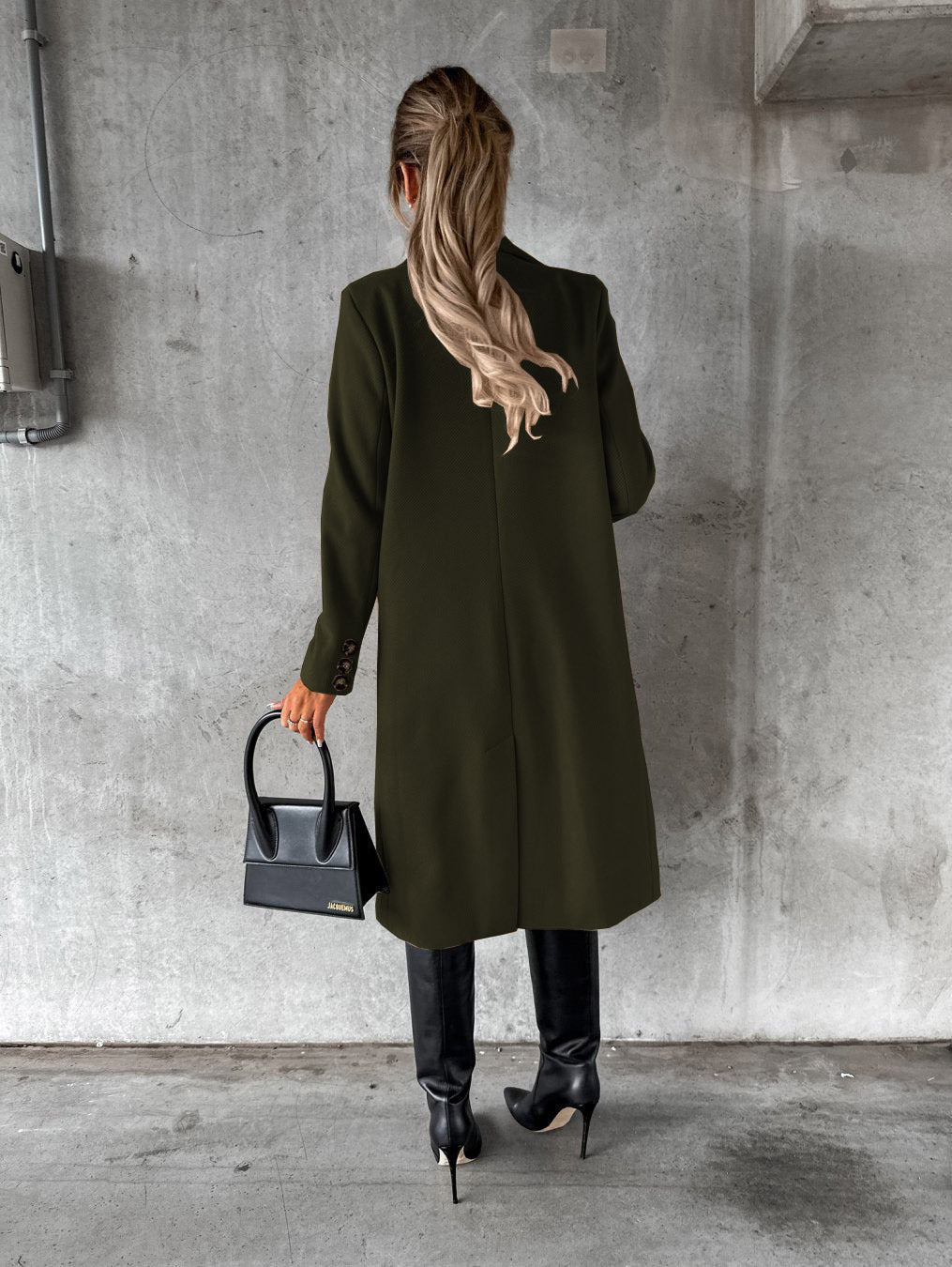 Double Breasted Lapel Coat Winter Fashion Long Sleeve Tops Womens Clothing - Velerat