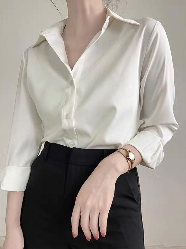 Women's High-grade Green Satin Shirt - Velerat