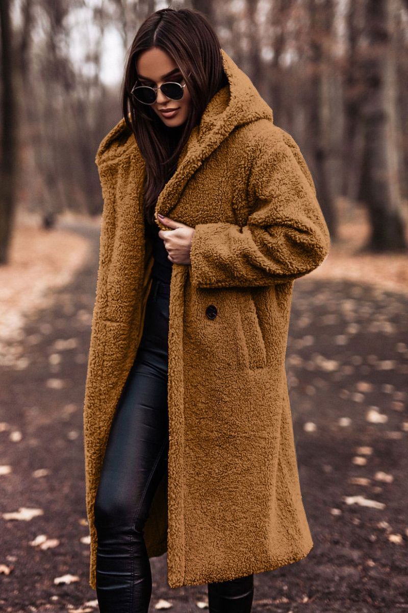 Autumn Winter Fashion Elegant Long Coat Woman Plush Warm - Velerat