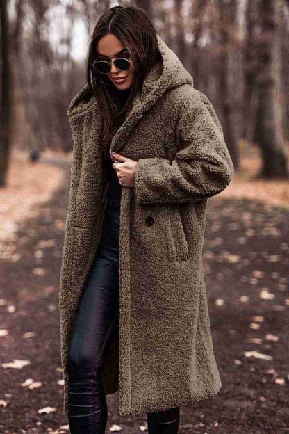 Autumn Winter Fashion Elegant Long Coat Woman Plush Warm