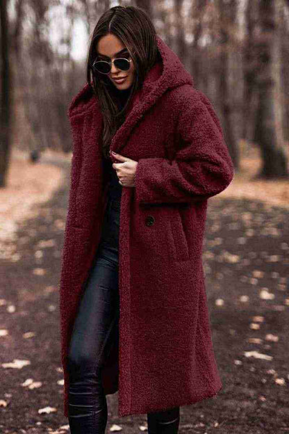 Autumn Winter Fashion Elegant Long Coat Woman Plush Warm