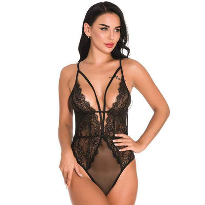 Women's Lace Mesh Sexy Sleepwear Jumpsuit