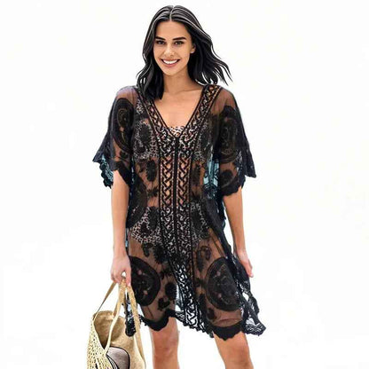 Pattern Ventilation All-match Transparent Sexy Sun Protection Shirt - Velerat