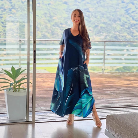 European And American Printing Dress Loose - Velerat
