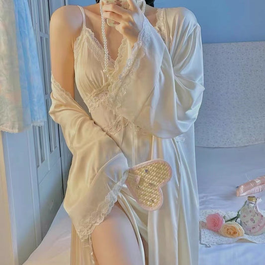Autumn French Vintage Lace Lace Sexy Nightgown - Velerat