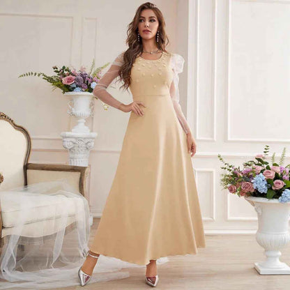 Fashion Elegant Mesh Sleeves Women's Dress