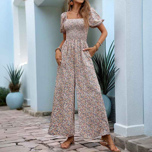 floral vacation jumpsuit