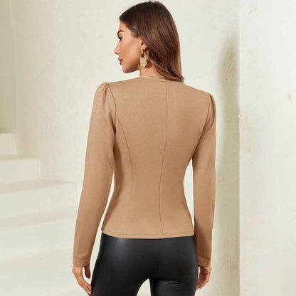 Elegant Casual Long Sleeve Slim Short Jacket
