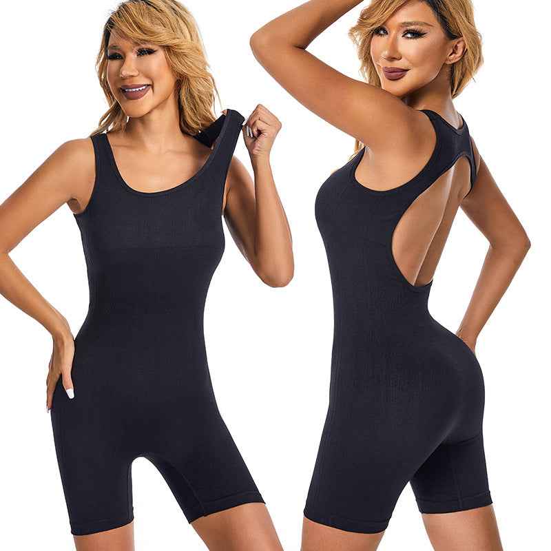 Sports Jumpsuit Hip Lifting Backles Shapewear