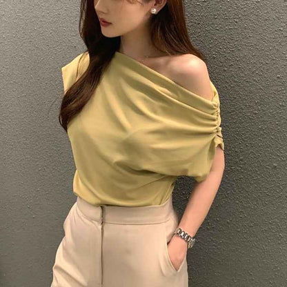 Summer New Niche Irregular Shoulder Design Sense