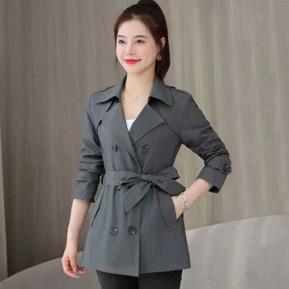 Elegant Slimming British Style Petite Top Student Double Breasted Coat