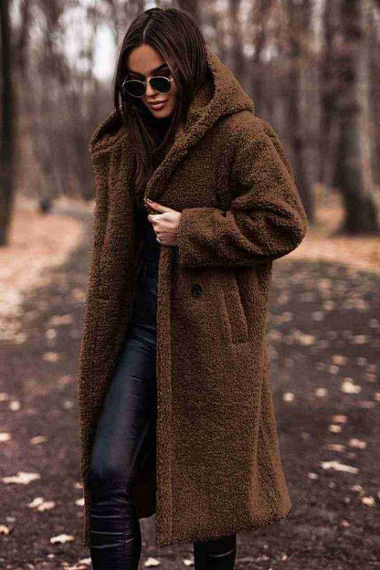 Autumn Winter Fashion Elegant Long Coat Woman Plush Warm