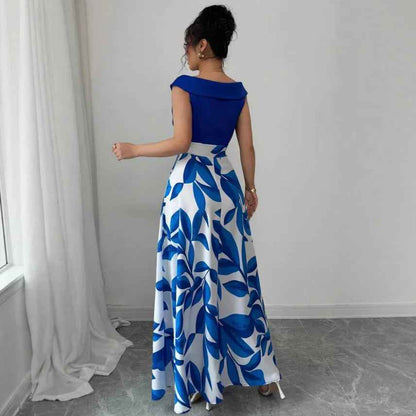 Women's Versatile And Elegant Printed V-neck Dress - Velerat