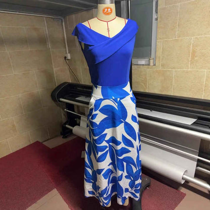 Women's Versatile And Elegant Printed V-neck Dress - Velerat